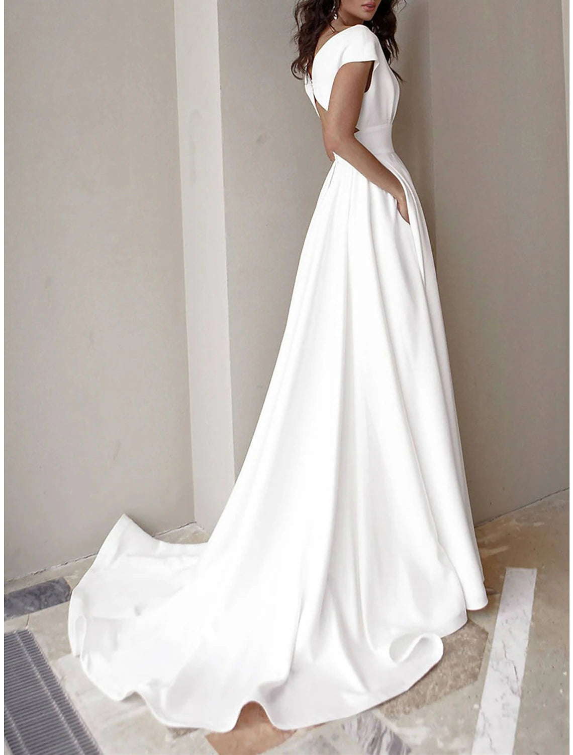 Women's Prom Dress Party Dress Swing Dress Long Dress Maxi Dress Black White Red Short Sleeve Plain Ruffle Summer Spring Fall V Neck