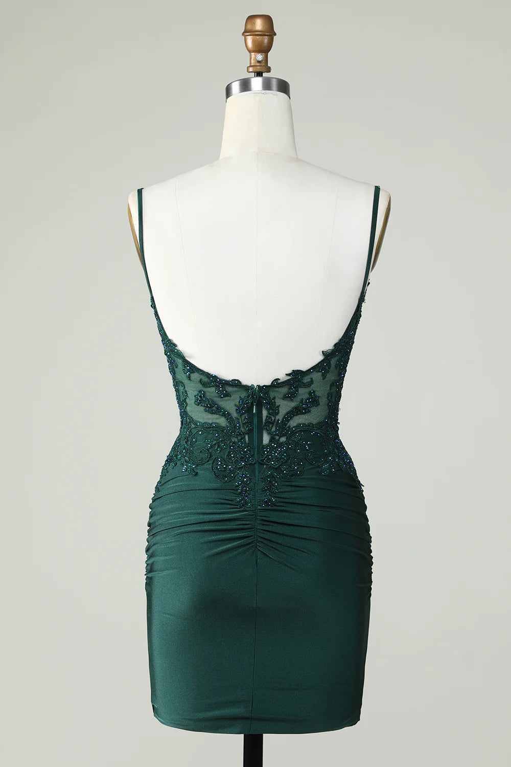 Spaghetti Straps Corset Party Dress with Beading