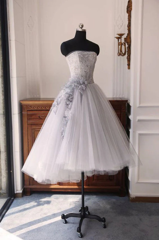 Sweetheart neck tulle short prom dress