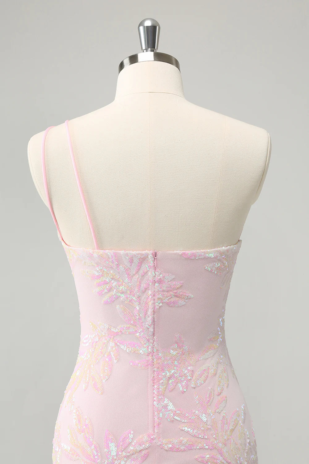 Sparkly Bodycon One Shoulder Sequins Homecoming Dress with Embroidery