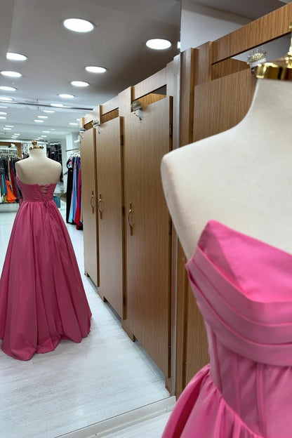 A-Linie Trägerlos Schnüren Langes Abendkleid Ballkleider