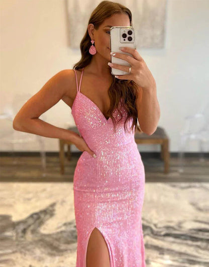 Mermaid Sparkly Sequins Long Prom Dress