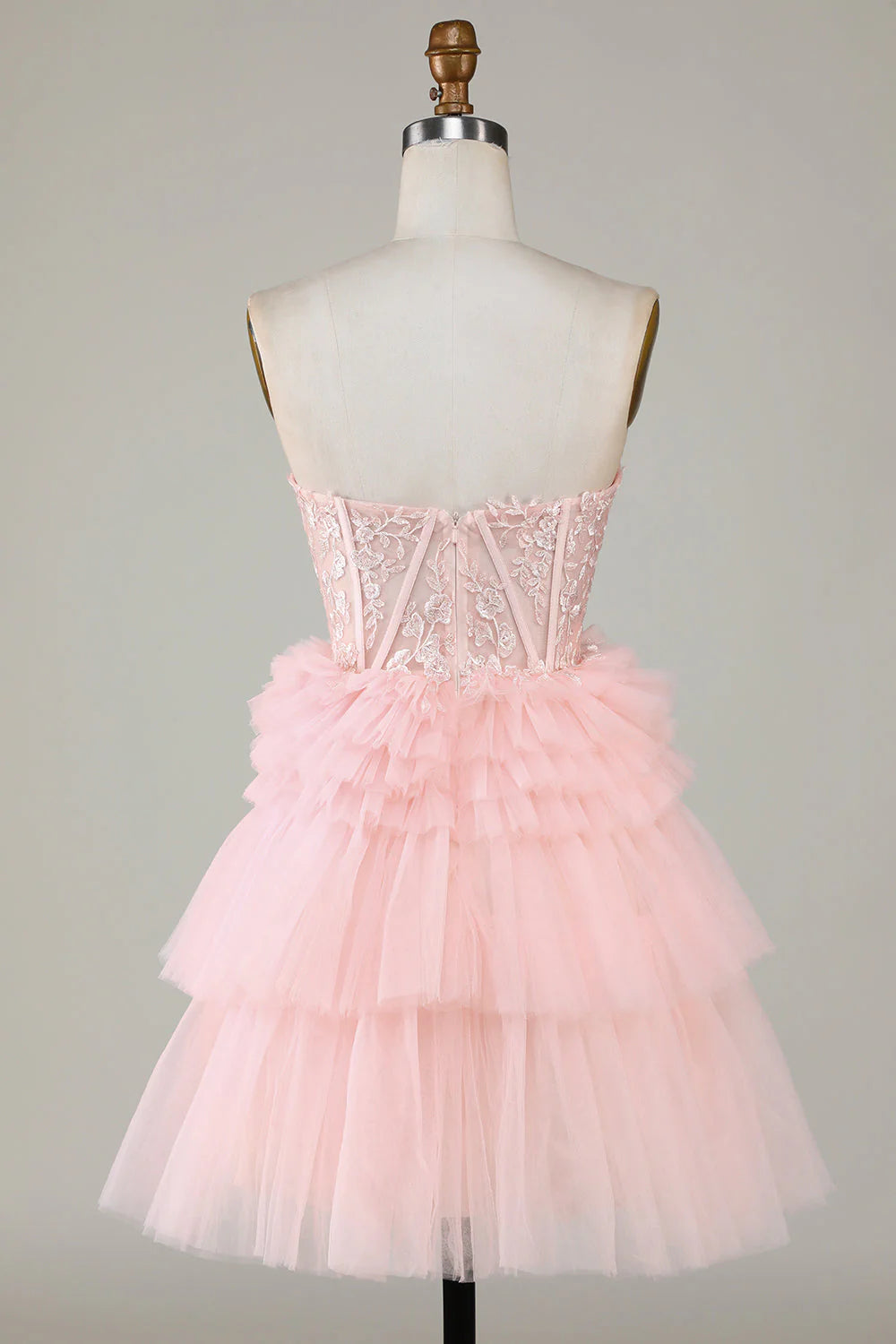 A-Line Sweetheart Corset Short Homecoming Dress with Ruffles