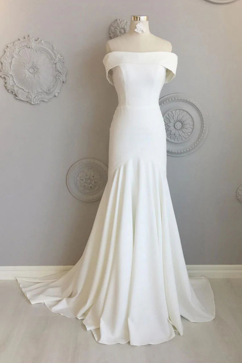 Simple long Wedding Dresses