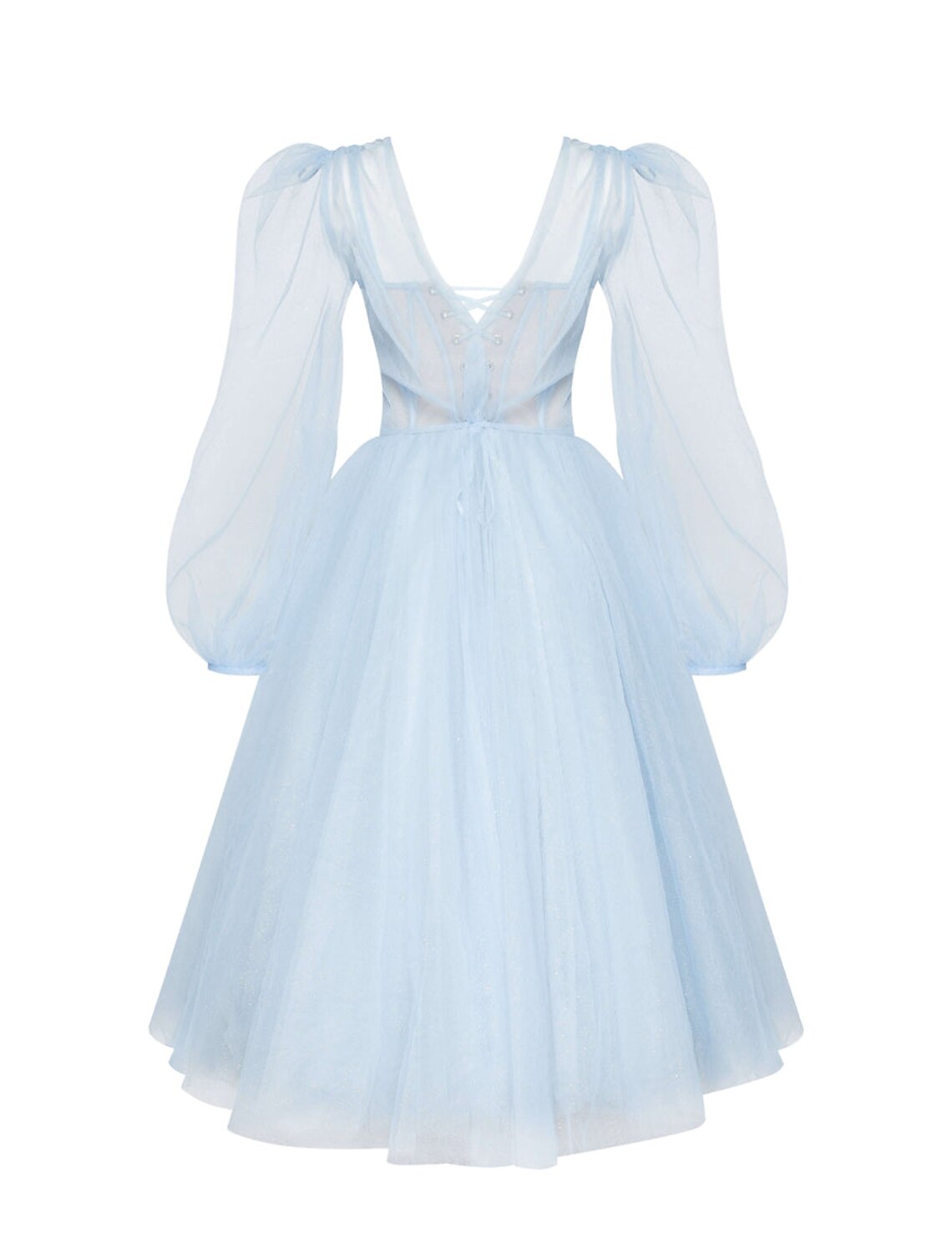 Two Piece A-Line Prom Dresses Elegant Dress Wedding Guest Prom Tea Length Half Sleeve Sweetheart Tulle with Pleats Pure Color