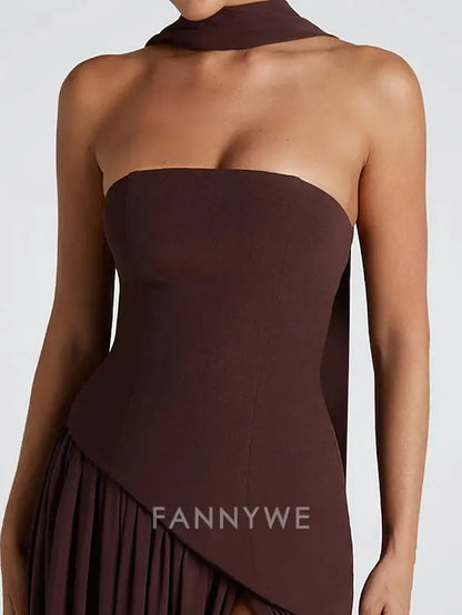 FannyWe Vestido Largo Sencillo para Mujer Vestido Maxi Vestido Blanco Vestido de Graduación Vestido de Fiesta Moda Fiesta Fiesta de Noche Salir Corte Regular Liso Sin Mangas Sin Tirantes Blanco Amarillo Vino Azul Marino Verano 