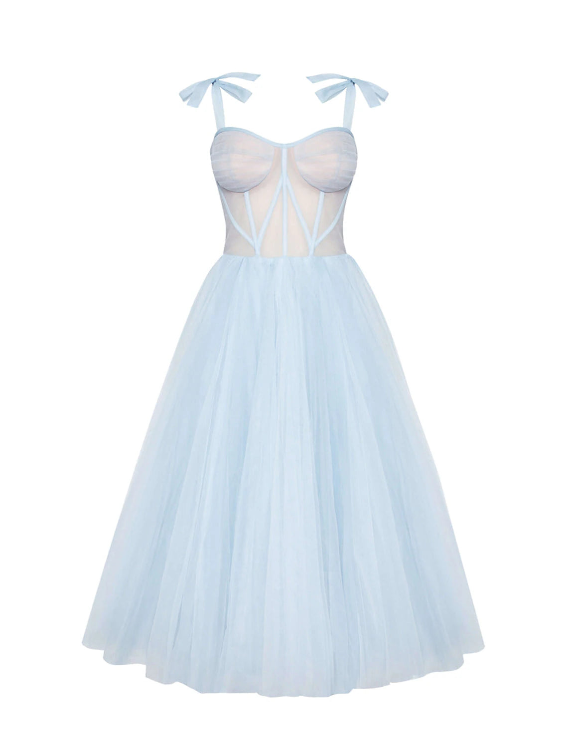 Two Piece A-Line Prom Dresses Elegant Dress Wedding Guest Prom Tea Length Half Sleeve Sweetheart Tulle with Pleats Pure Color