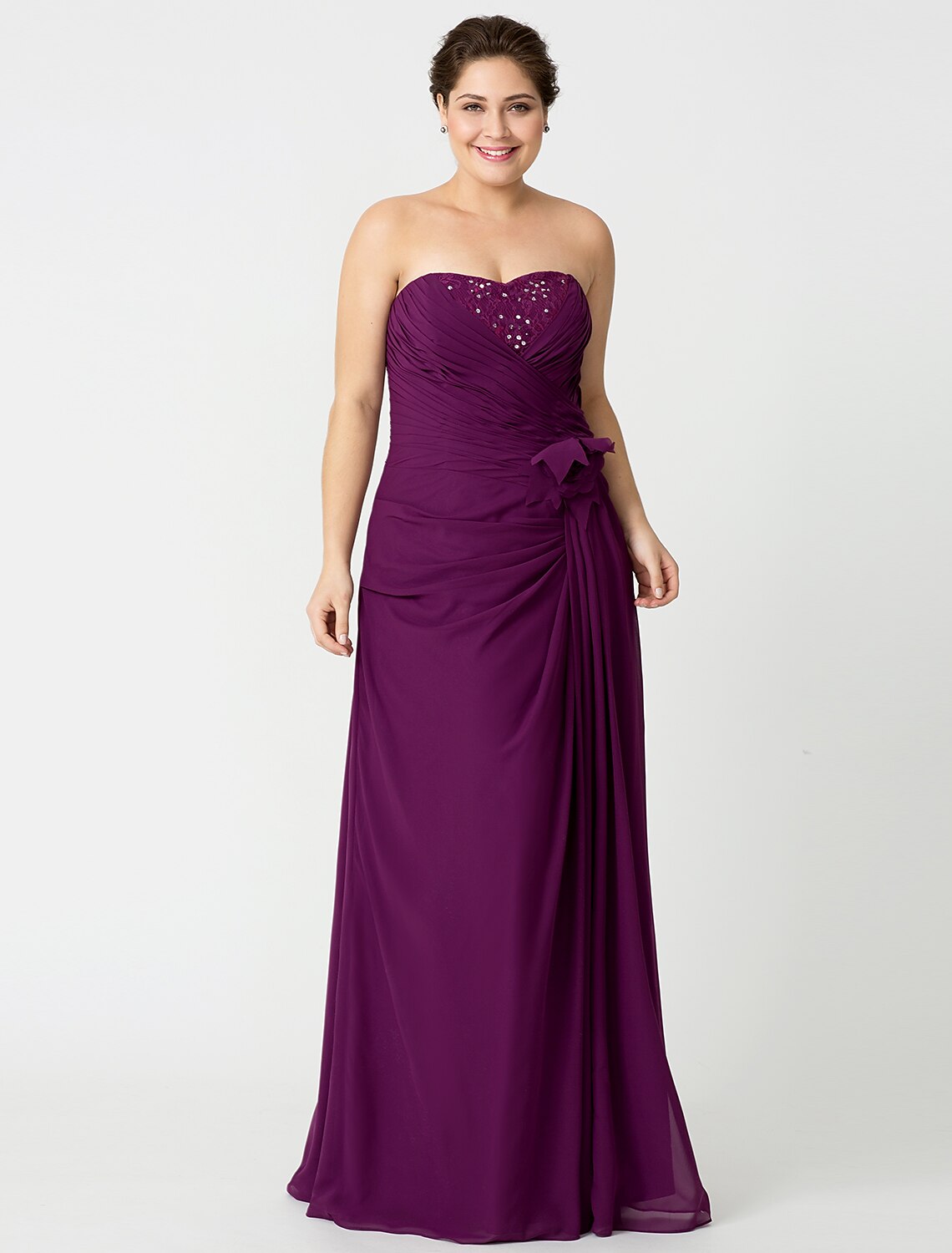 Sheath / Column Mother of the Bride Dress Formal Two Piece Wrap Included Strapless Floor Length Chiffon Glitter Lace Sleeveless yes with Lace Beading