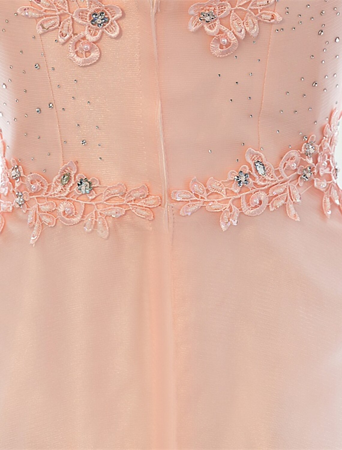 Sheath / Column Dress Wedding Guest Prom Floor Length Sleeveless Illusion Neck Satin with Crystals Appliques