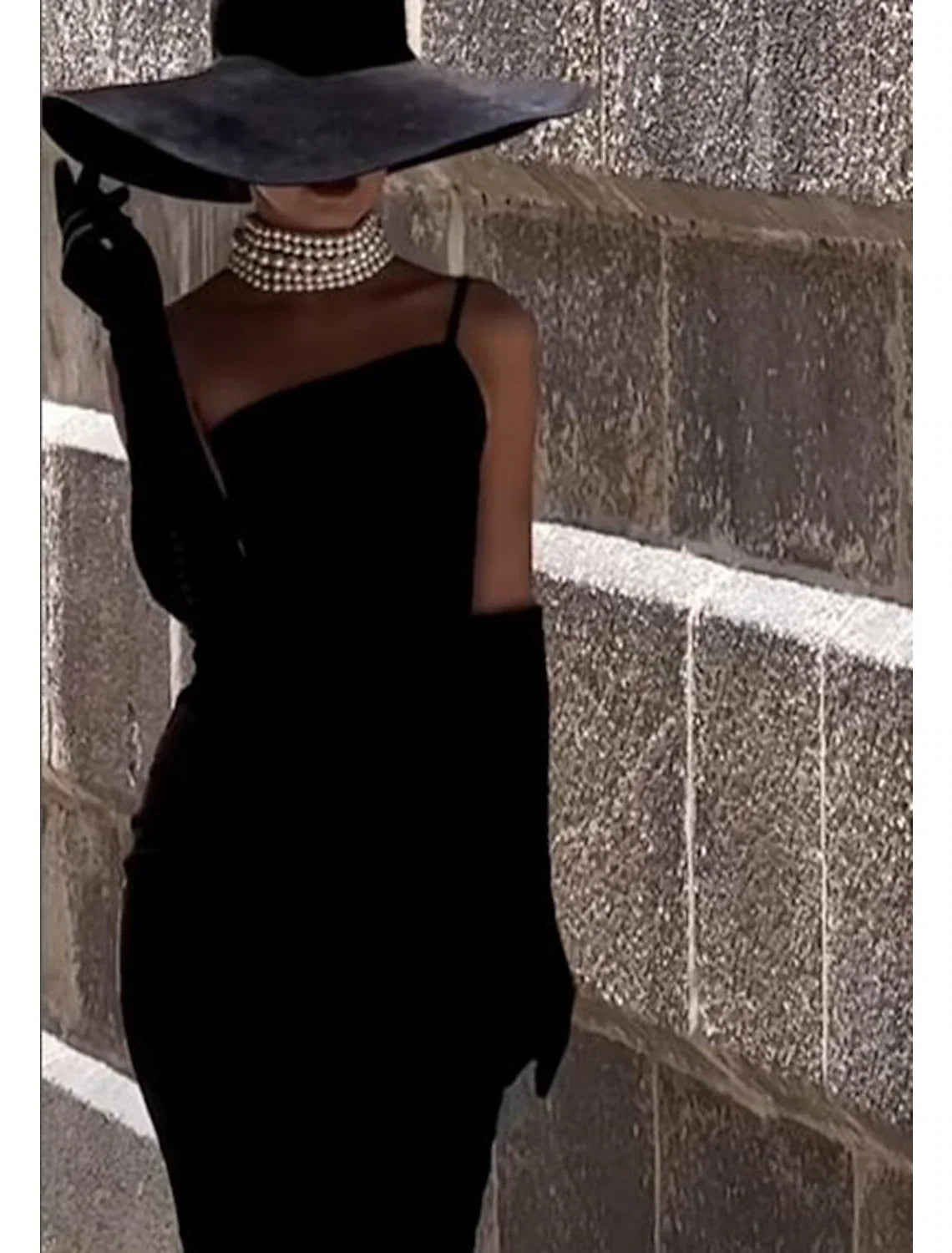 Sheath / Column Cocktail Dresses 1950s Dress Evening Party Tea Length Sleeveless One Shoulder Stretch Fabric with Strappy