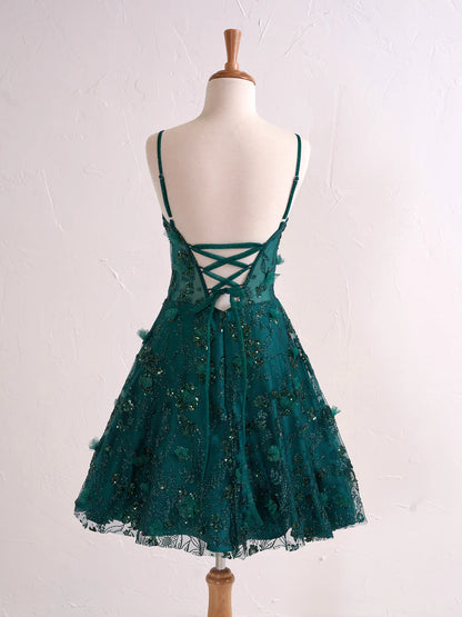 A-line Floral Strapless Sweetheart Short Cocktail Dress Homecoming Dresses