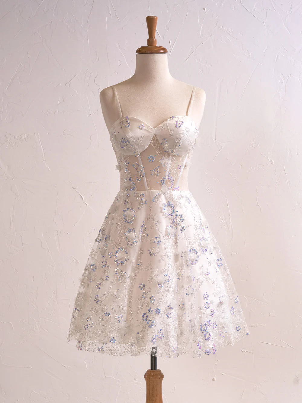 A-line Floral Strapless Sweetheart Short Cocktail Dress Homecoming Dresses