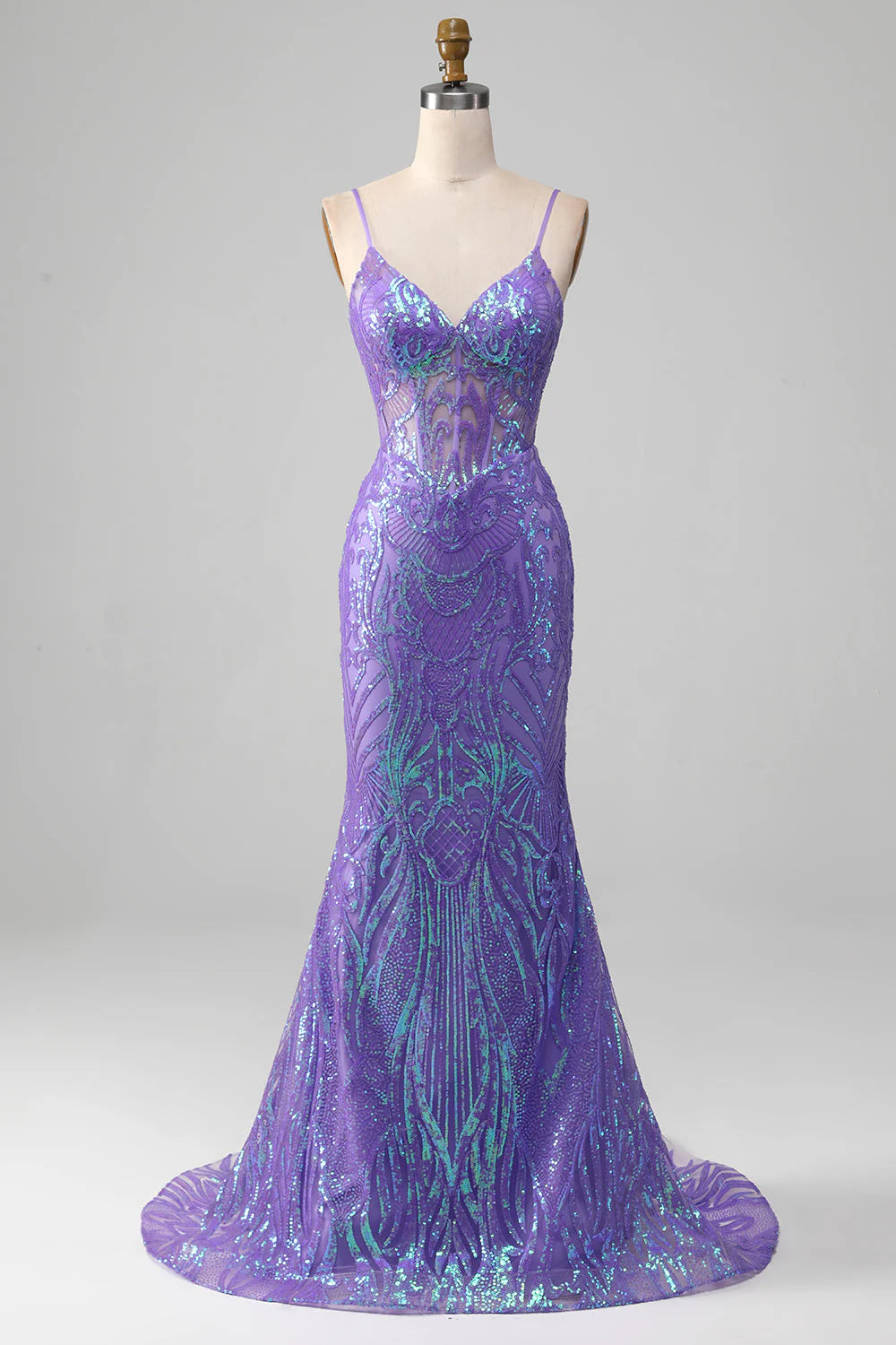 Mermaid Sparkly Corset Prom Dress