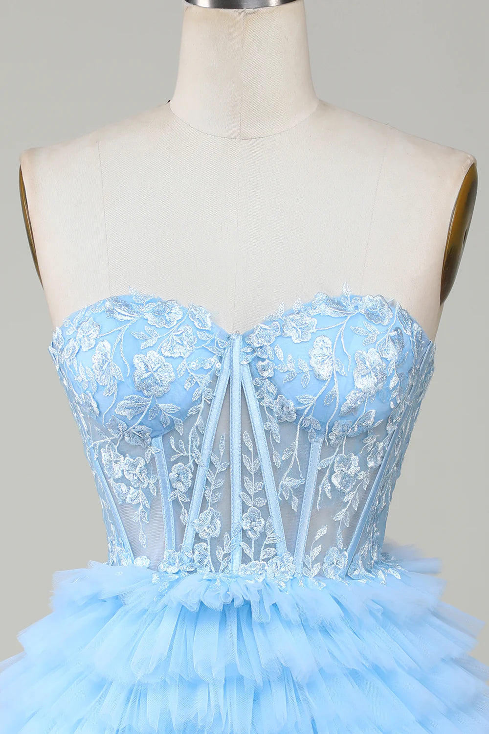 A-Line Sweetheart Corset Short Homecoming Dress with Ruffles