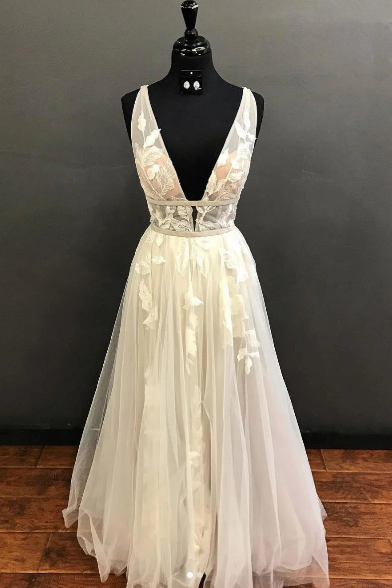 Tulle lace long Wedding Dresses