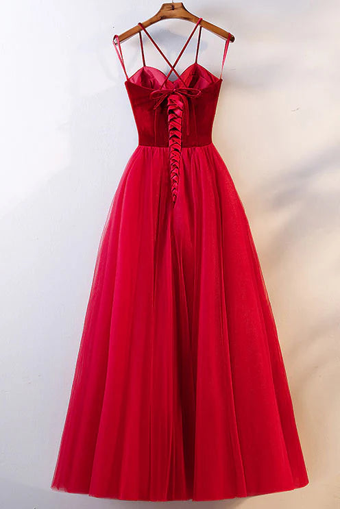 Simple Tulle long prom dress