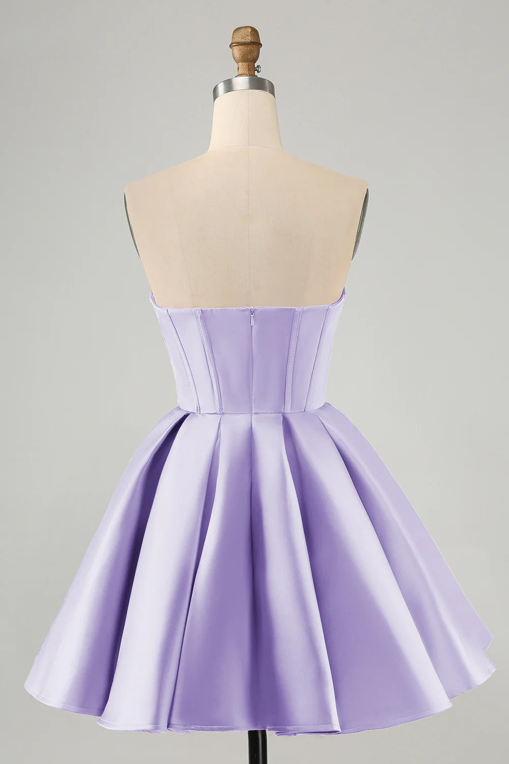 A Line Cute Sweetheart Corset Homecoming Dress with Beading