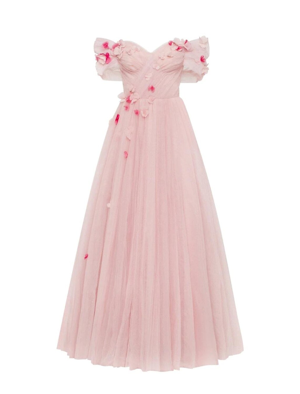 Ball Gown Sheath / Column Homecoming Dresses Floral Dress Wedding Guest Quinceanera Floor Length Sleeveless Off Shoulder Tulle with Appliques