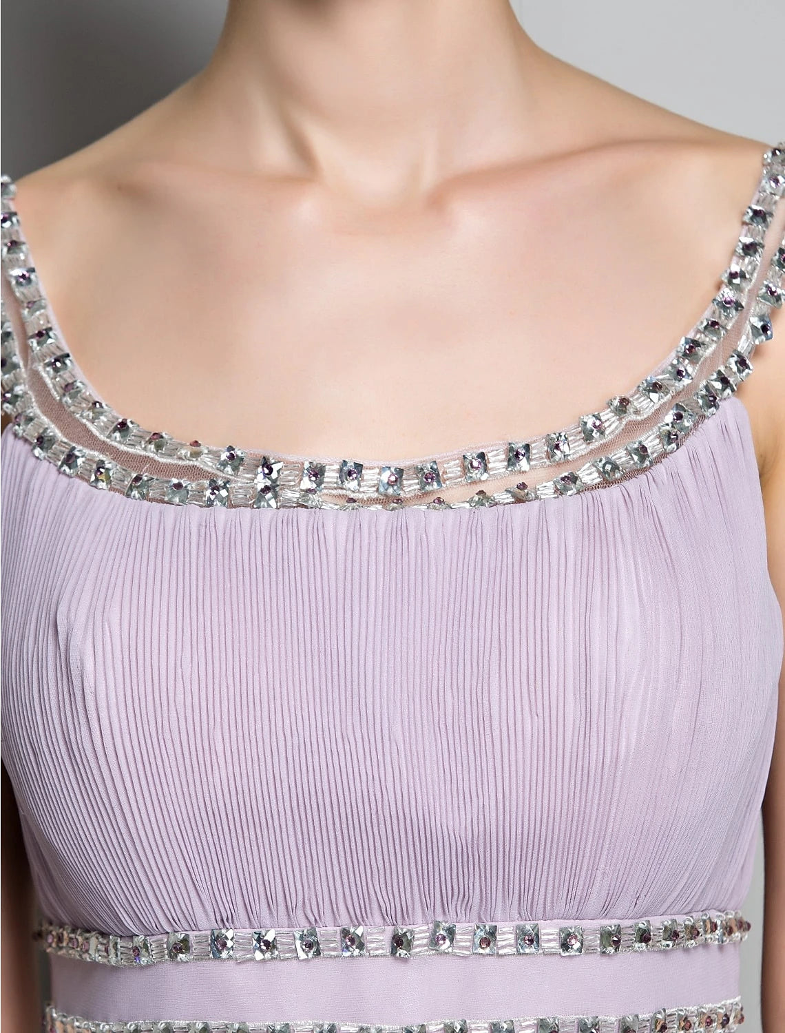 Sheath / Column Open Back Prom Formal Evening Military Ball Dress Scoop Neck Floor Length Georgette with Beading