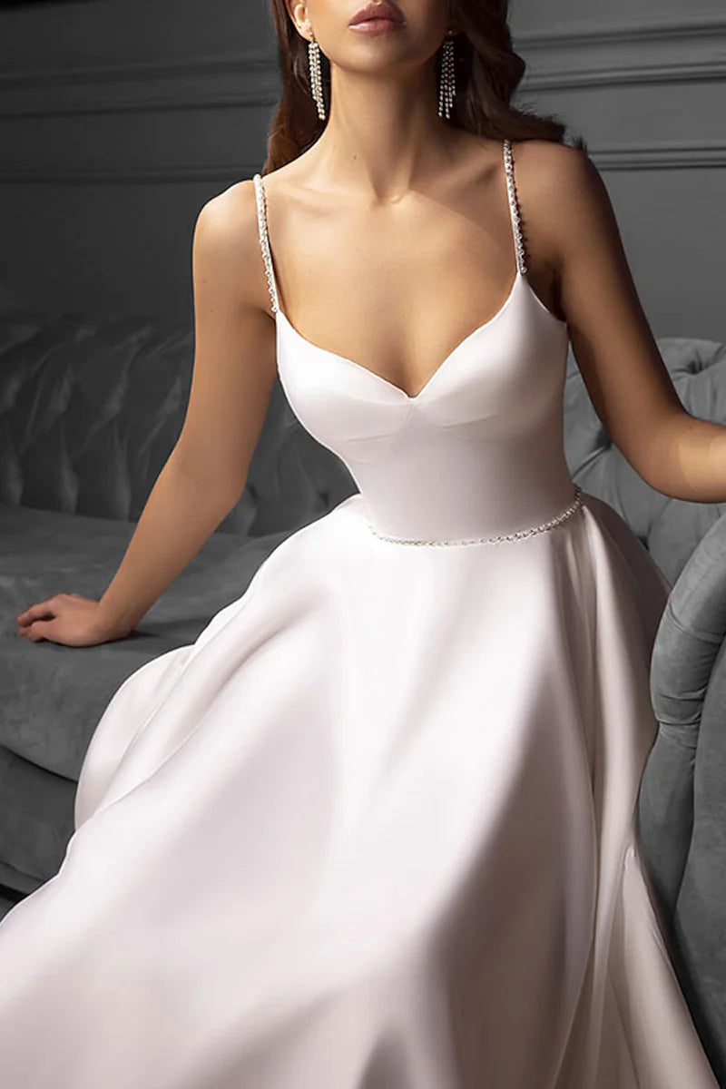 Bridal Shower Vintage Tea-Length Litter Wedding Dress