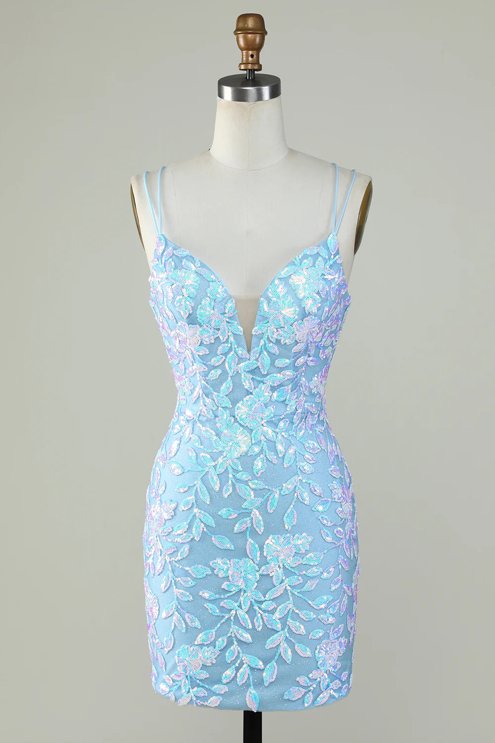 Sparkly Lace-Up Back Homecoming Dress