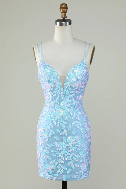 Sparkly Lace-Up Back Homecoming Dress