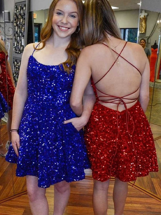Vestidos cortos/mini sin mangas con tirantes finos y volantes de corte A/princesa