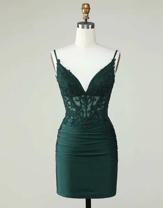 Spaghetti Straps Short Tight Homecoming Party Dress