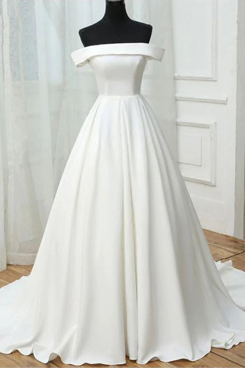 Simple satin long prom dress