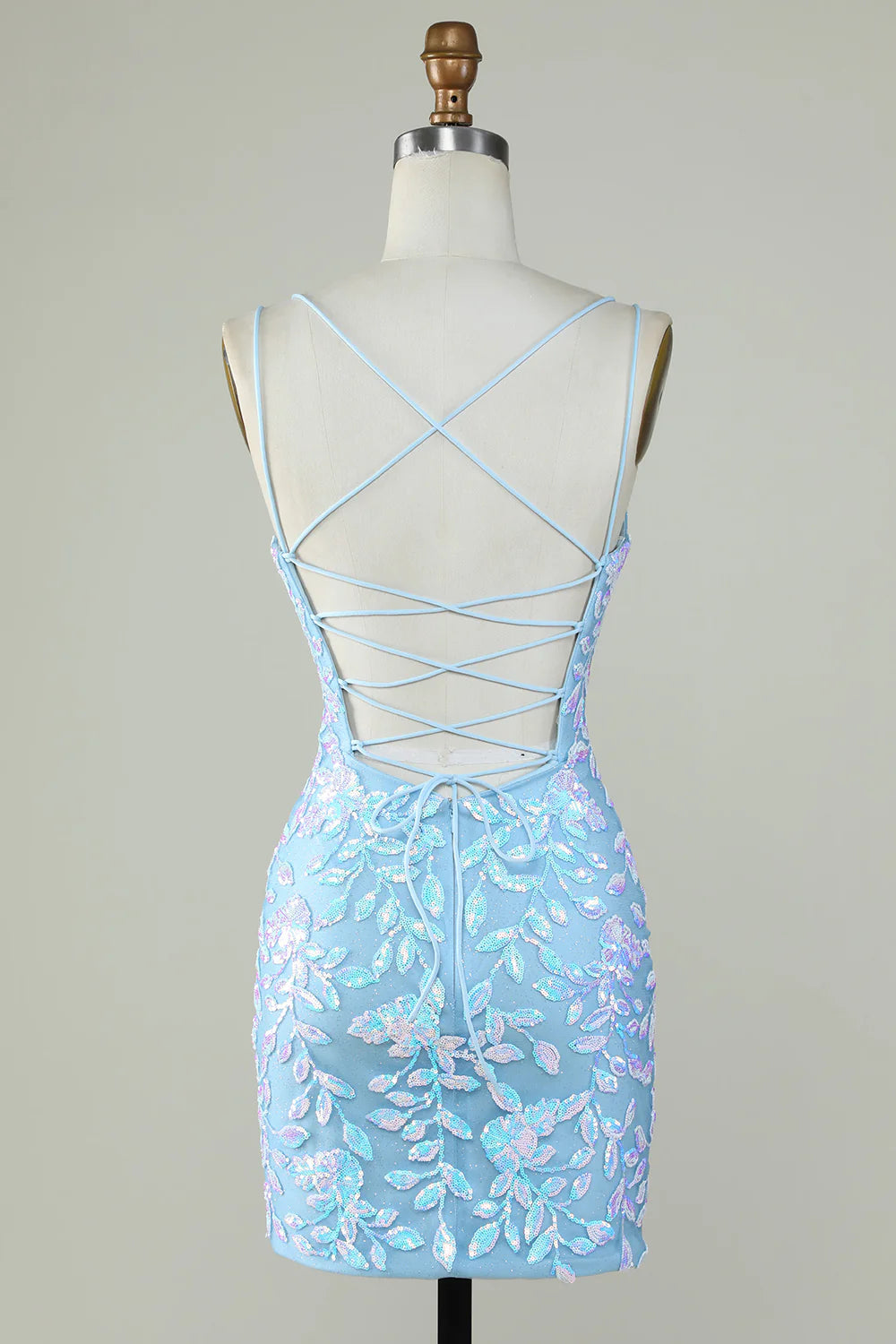 Sparkly Lace-Up Back Homecoming Dress