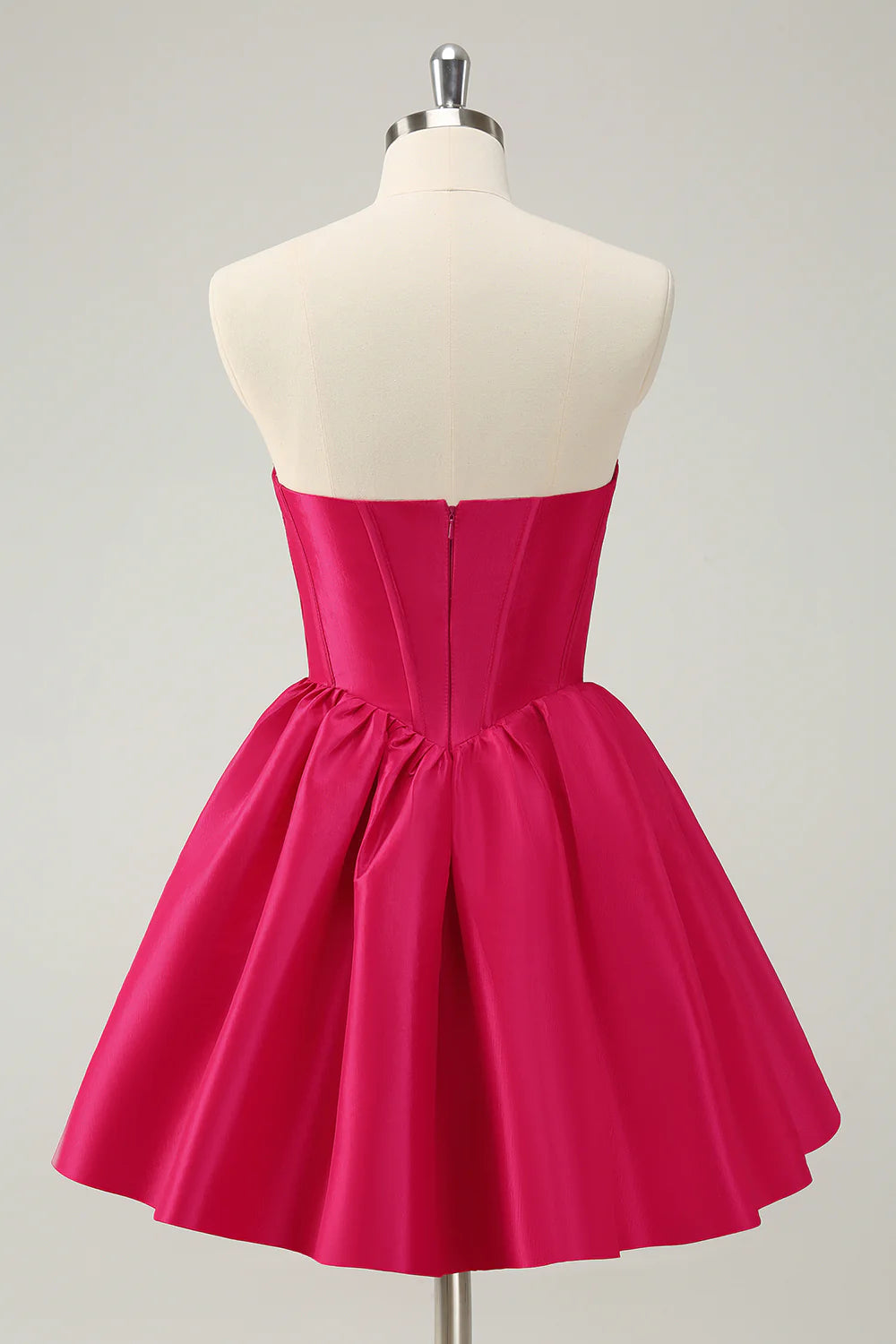 A Line Sweetheart Corset Satin Cute Homecoming Dress