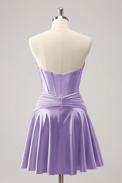 A-Line Sweetheart Corset Short Homecoming Dress