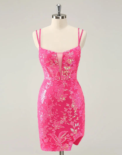 Gorgeous Lace Up Tight Glittler Homecoming Dresses
