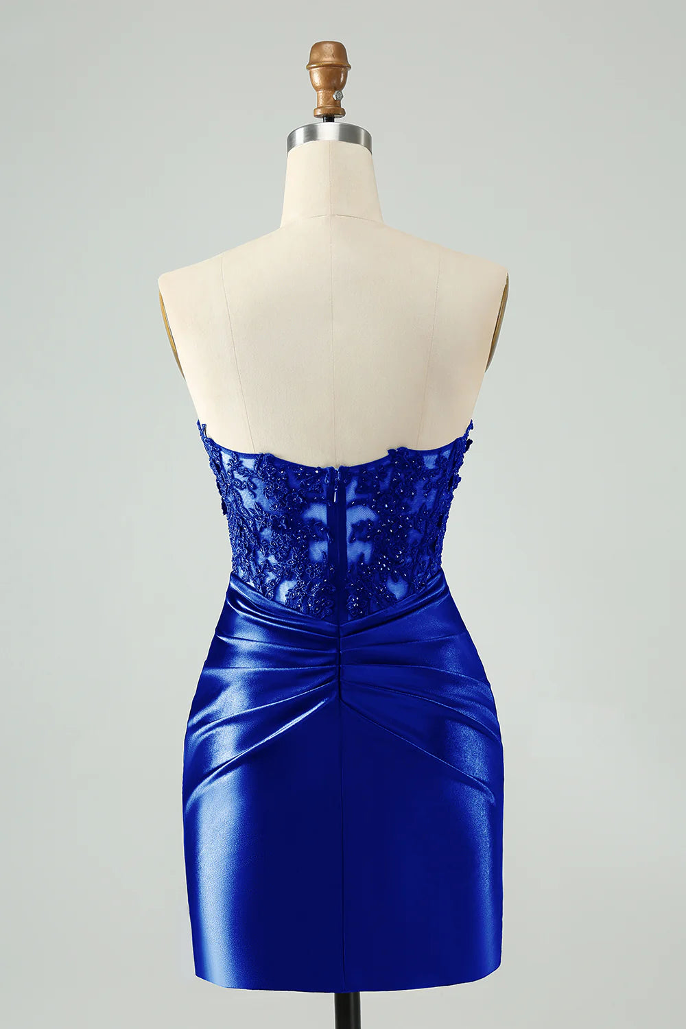 Sparkly Bodycon Strapless Hollow Out Homecoming Dress with Lace