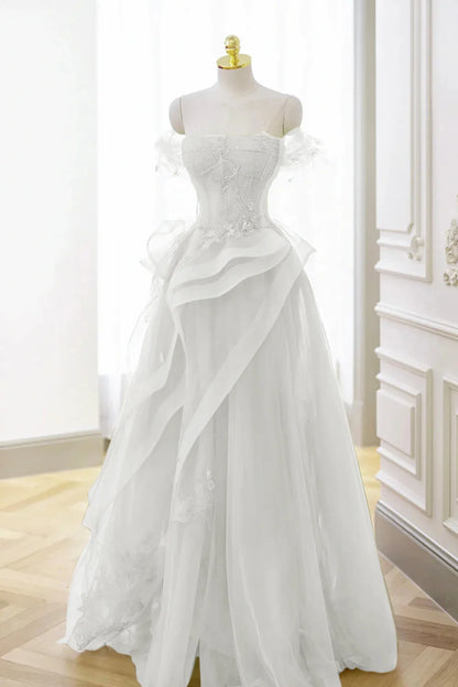 A-Linie Tüll Spitze Korsett Formelles Partykleid Langes Ballkleid