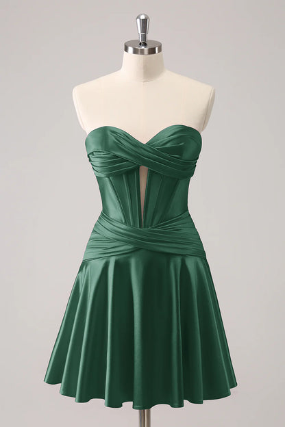 A-Line Sweetheart Corset Short Homecoming Dress