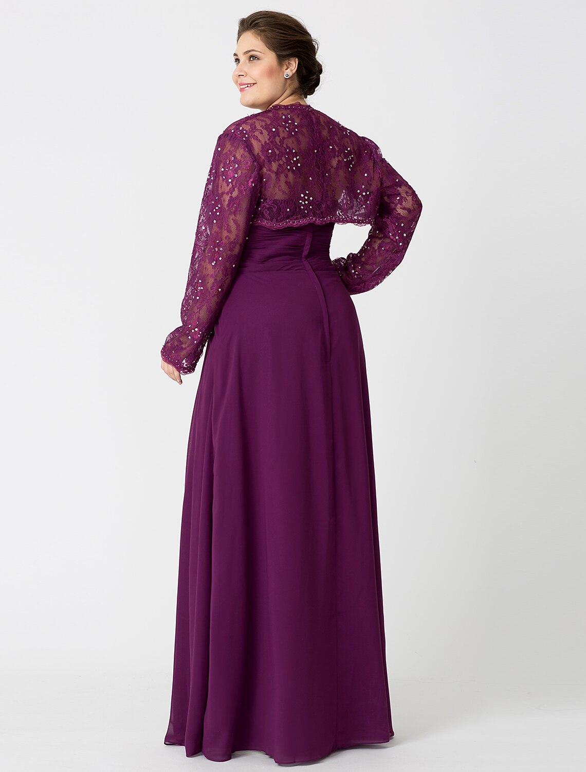 Sheath / Column Mother of the Bride Dress Formal Two Piece Wrap Included Strapless Floor Length Chiffon Glitter Lace Sleeveless yes with Lace Beading