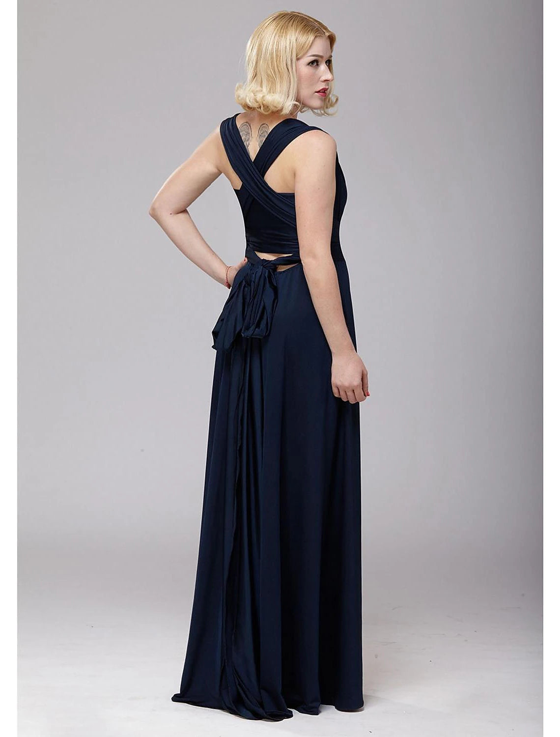 A-Line Bridesmaid Dress V Neck Sleeveless Floor Length Spandex with Sash / Ribbon