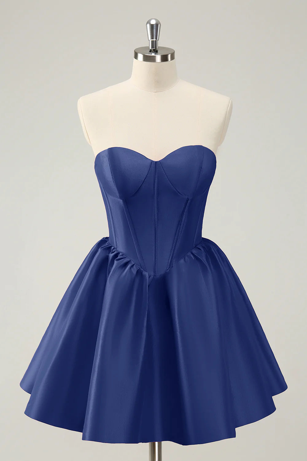 A Line Sweetheart Corset Satin Cute Homecoming Dress