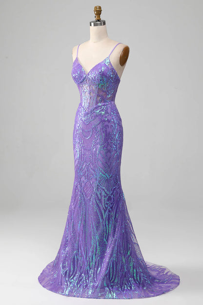 Mermaid Sparkly Corset Prom Dress