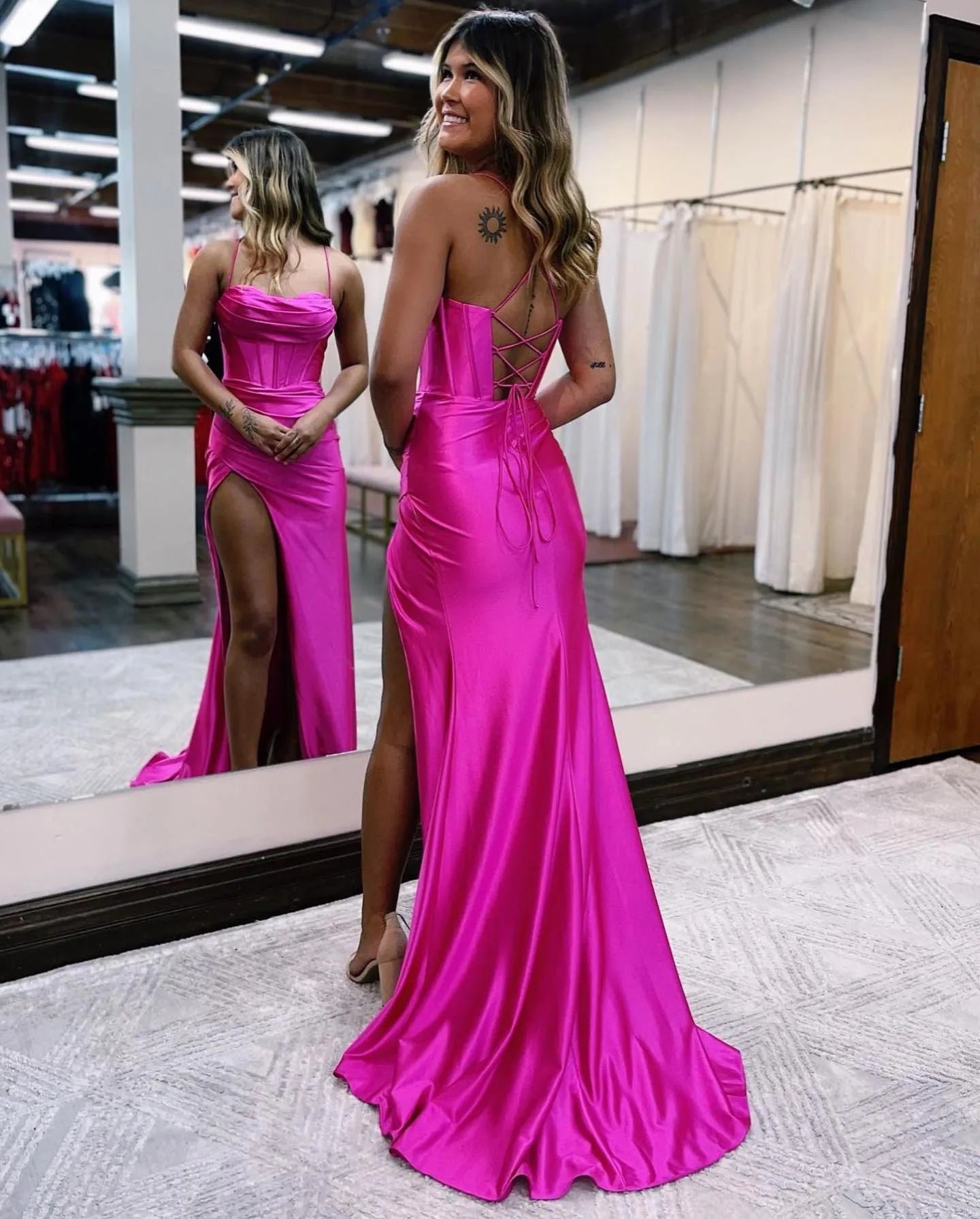 Mermaid Spaghetti Straps Prom Dress