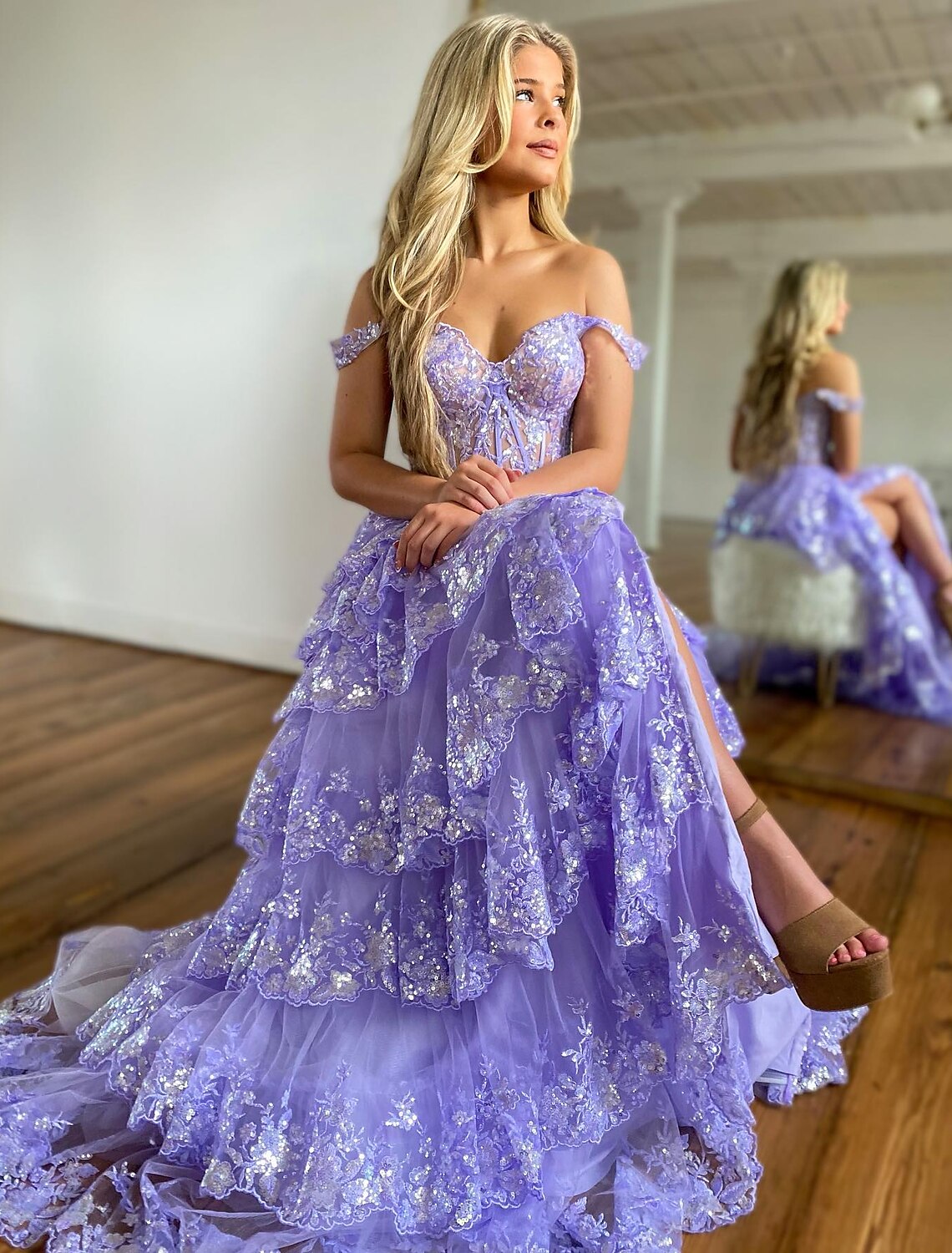 Vestidos de fiesta de sirena/trompeta, corsés, para invitados de boda, fiesta de noche, cola de corte, sin mangas, hombros descubiertos, tul con abertura de lentejuelas