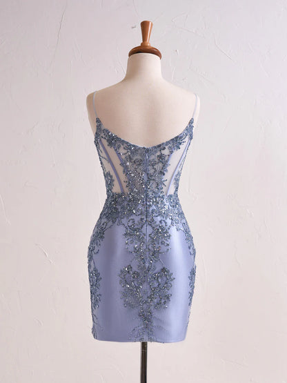 Sheath Corset Sequined Ball Gown Homecoming Dresses