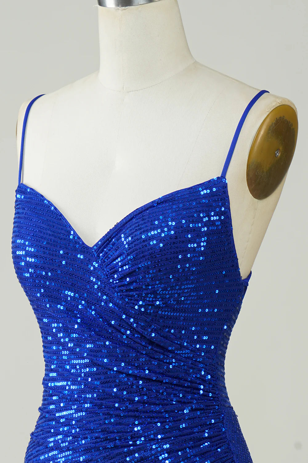 Sparkly Bodycon Spaghetti Straps Sequins Short Homecoming Dress