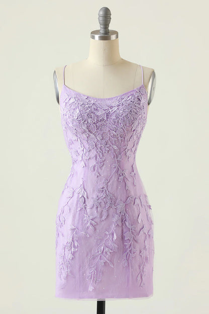 Backless Bodycon Homecoming Dress With Appliques