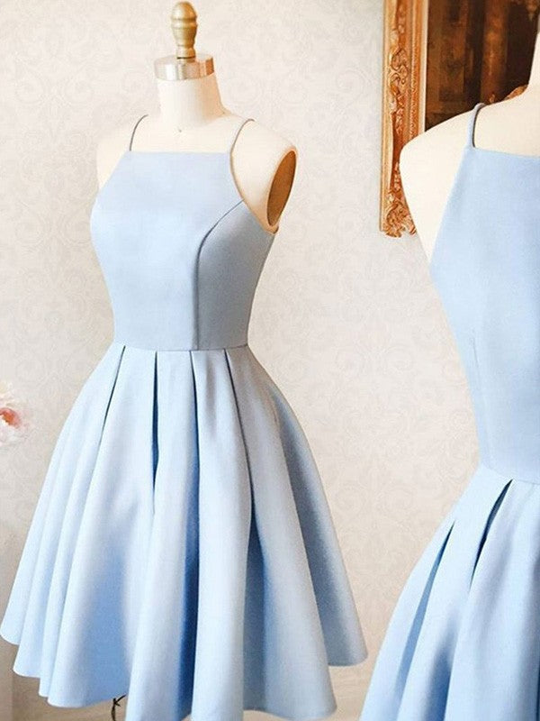 A-Linie/Princess-Linie Stretch-Krepp Rüschen Spaghettiträger Ärmellos Kurz/Mini Homecoming Kleider