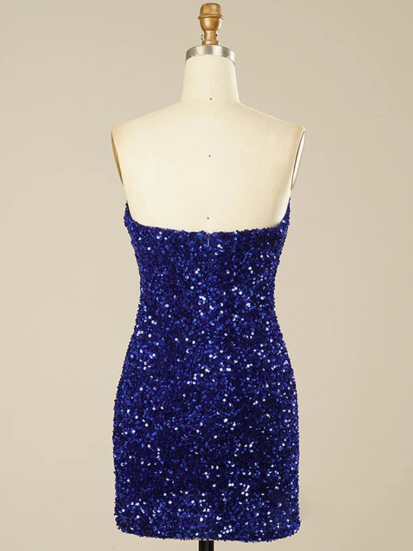 Vestidos cortos/mini sin mangas con escote en forma de corazón y corte tubo/columna