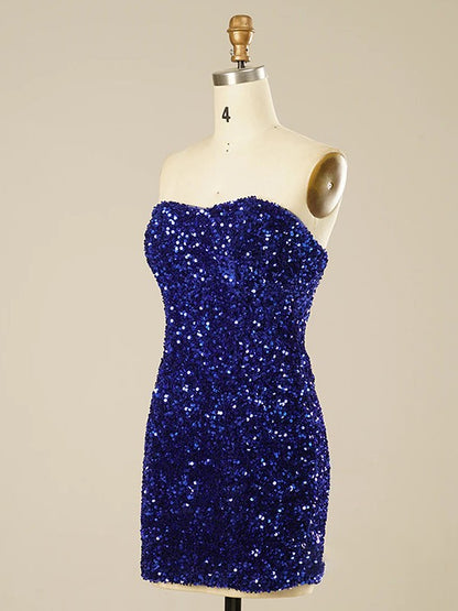 Sheath/Column Sweetheart Sleeveless Short/Mini Dresses