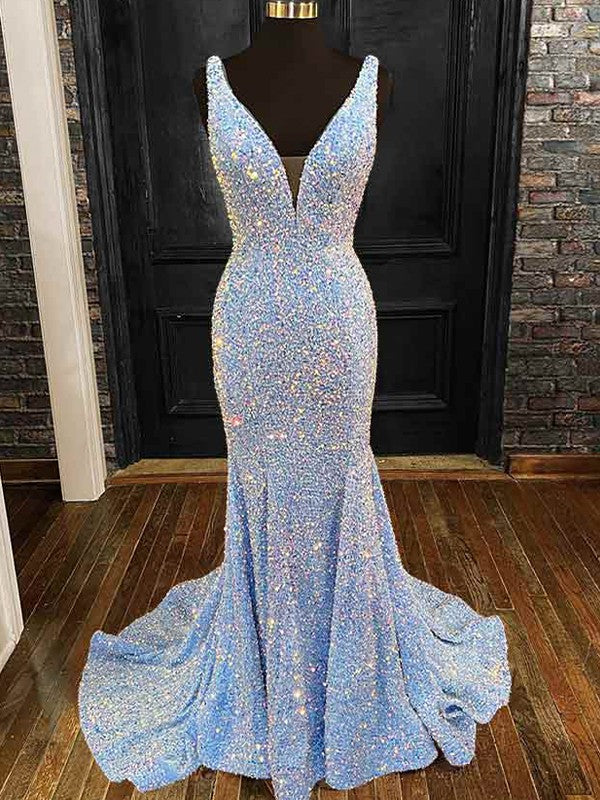 Etui-Linie Samt Pailletten V-Ausschnitt Ärmellos Sweep/Pinsel zug Kleider