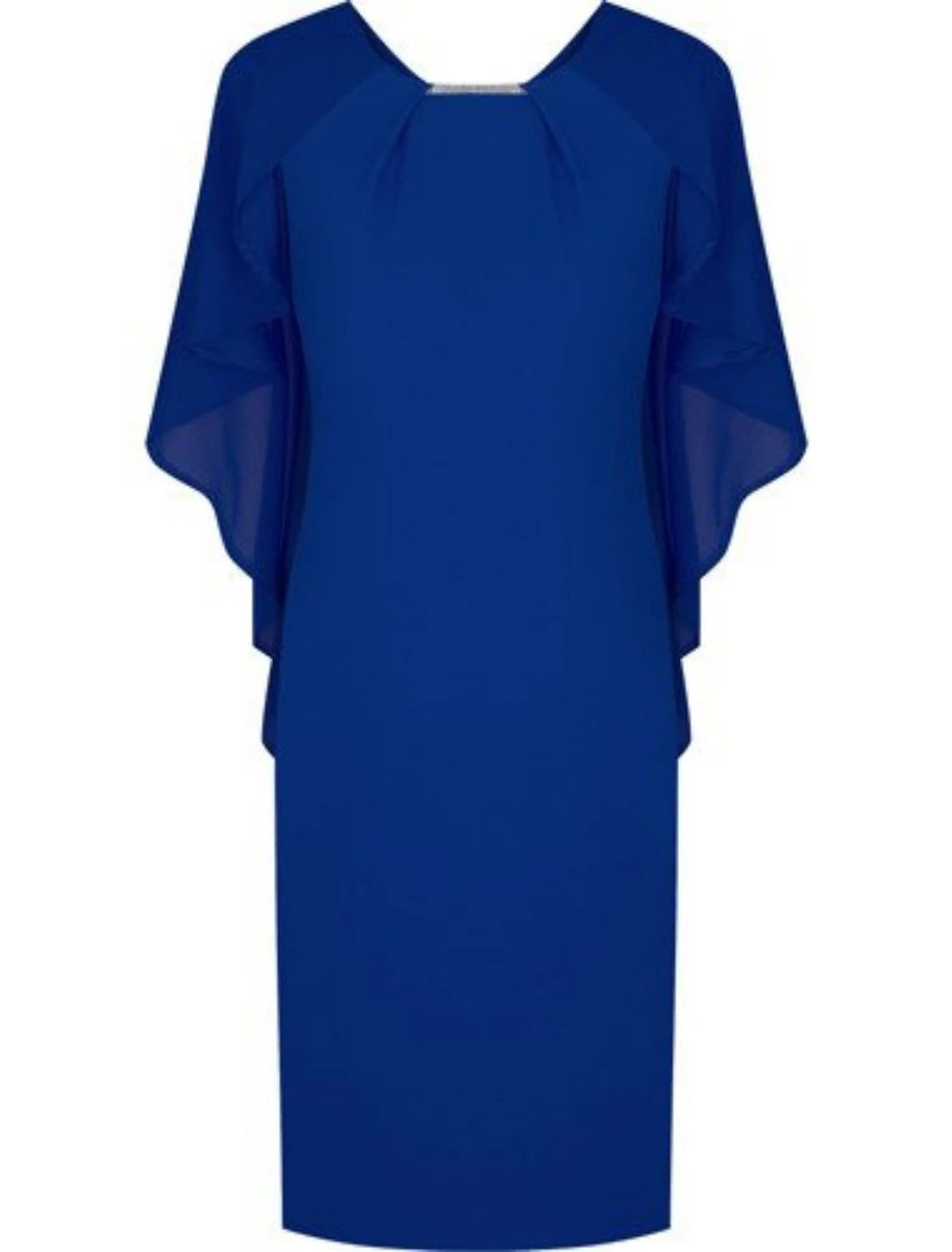 Sheath / Column Mother of the Bride Dress Wedding Guest Minimalist Elegant Scoop Neck Knee Length Chiffon Half Sleeve with Ruching Solid Color